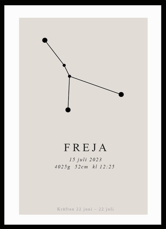 Namntavla Stjärntecken - kräftan - Dekortorget