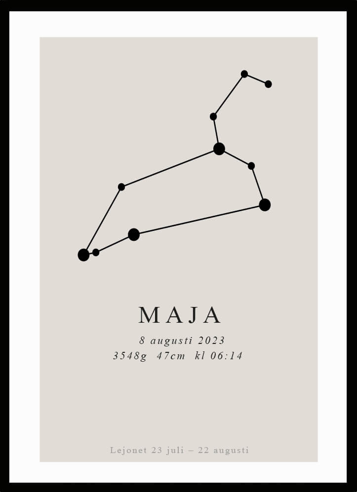 Namntavla Stjärntecken - lejonet - Dekortorget