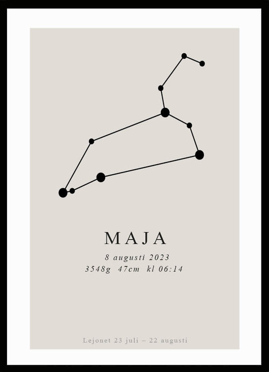 Namntavla Stjärntecken - lejonet - Dekortorget