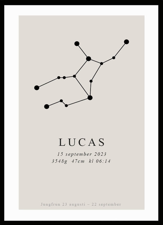 Namntavla Stjärntecken - jungfrun - Dekortorget