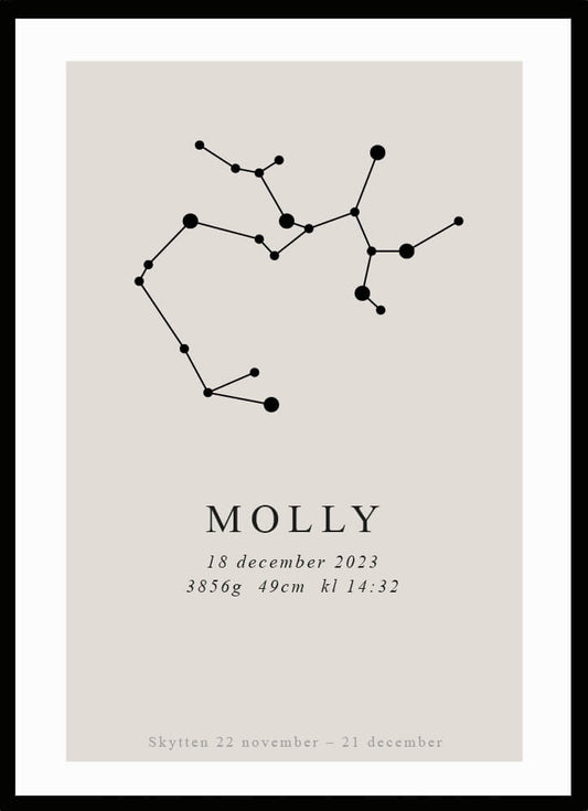 Namntavla Stjärntecken - skytten - Dekortorget