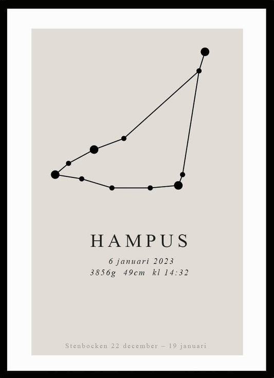 Namntavla Stjärntecken - stenbocken - Dekortorget