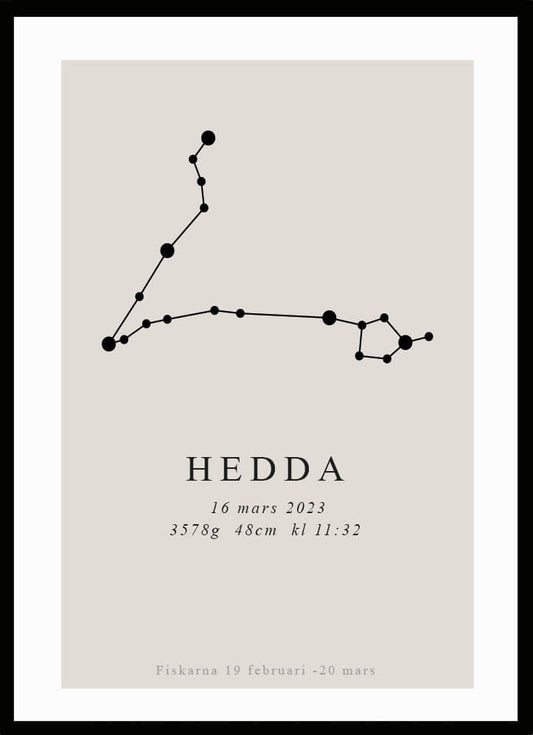 Namntavla Stjärntecken - Fiskarna - Dekortorget