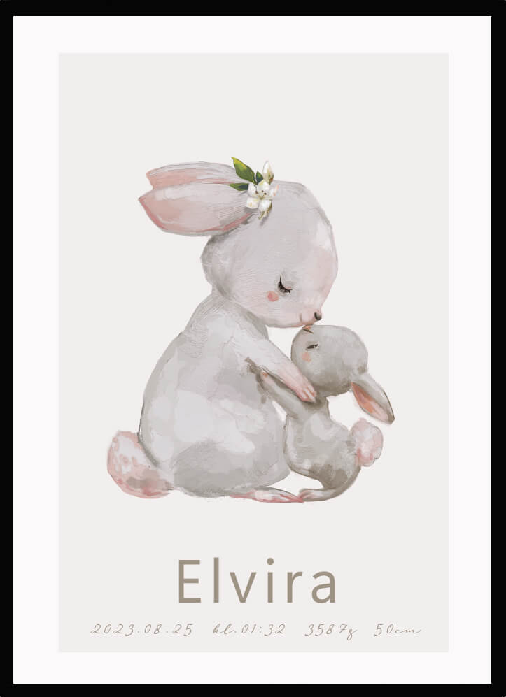 Namntavla rabbit kiss