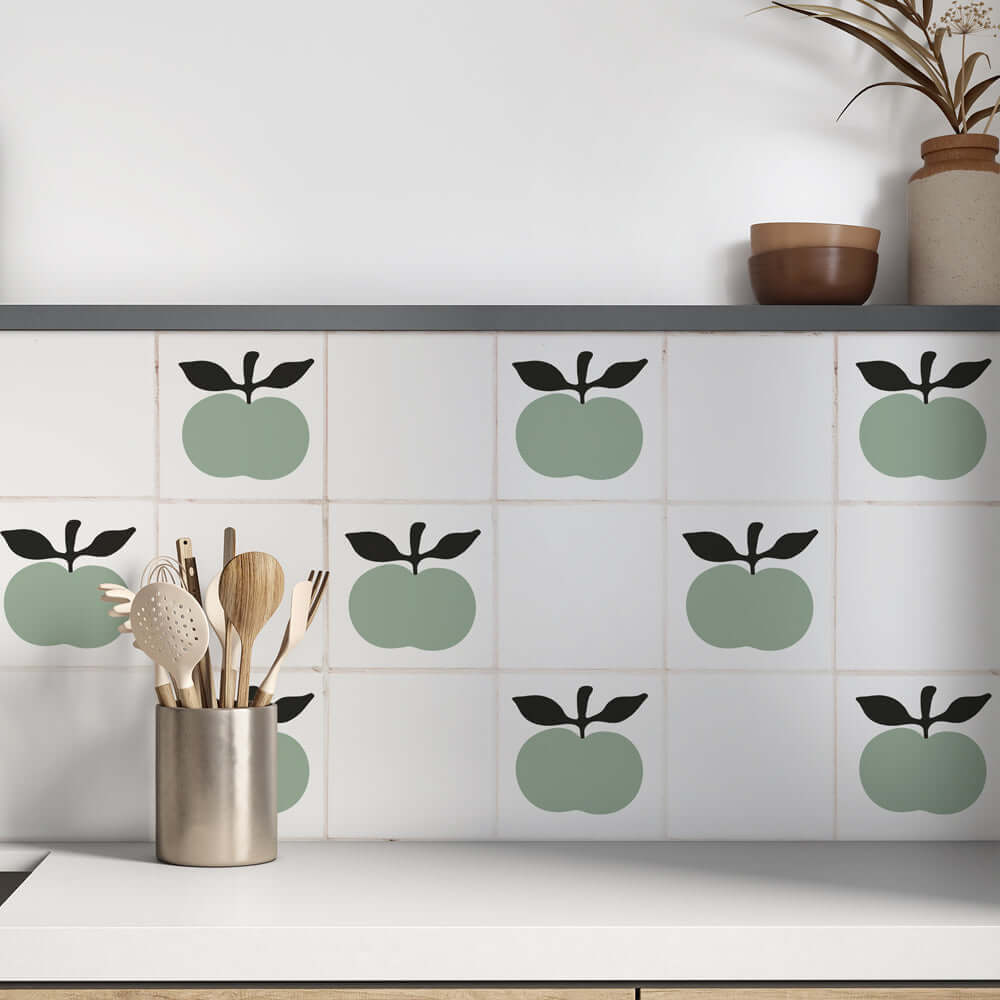 Kakeldekor salviagröna äpplen - Dekortorget