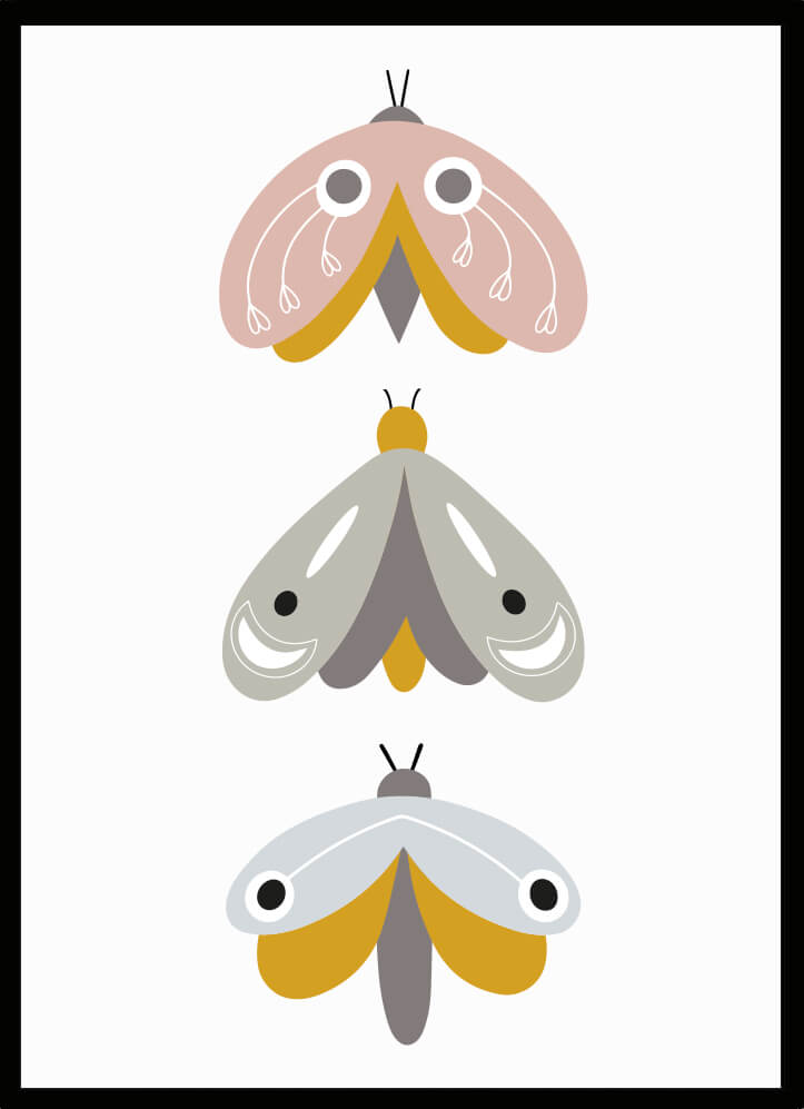 Poster retrofjärilar