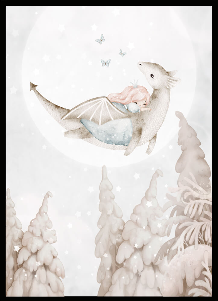 Poster Prinsessa & drake - Dekortorget