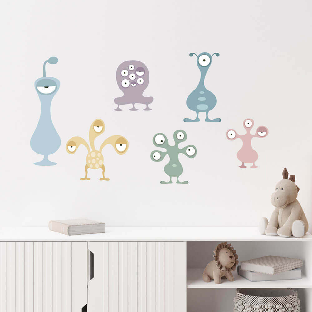 Väggdekor små monster - Dekortorget