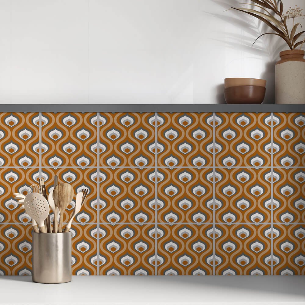 Kakeldekor retro nötbrun - Dekortorget