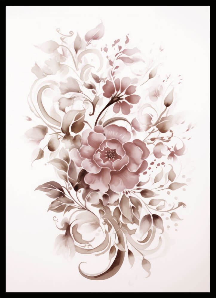 Poster blommor rosa