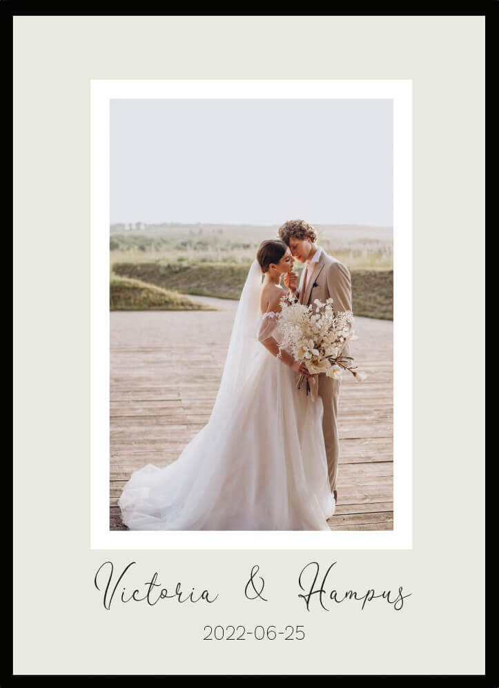 Bröllopstavla - eget foto - grön - Dekortorget