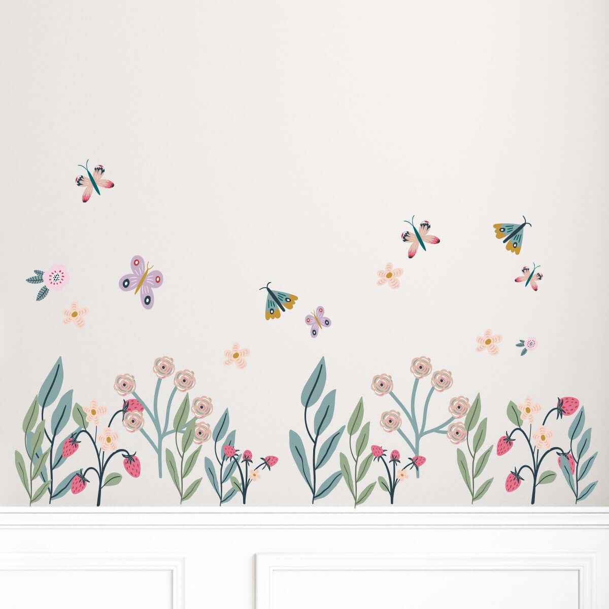 Väggdekor Blomsteräng retro