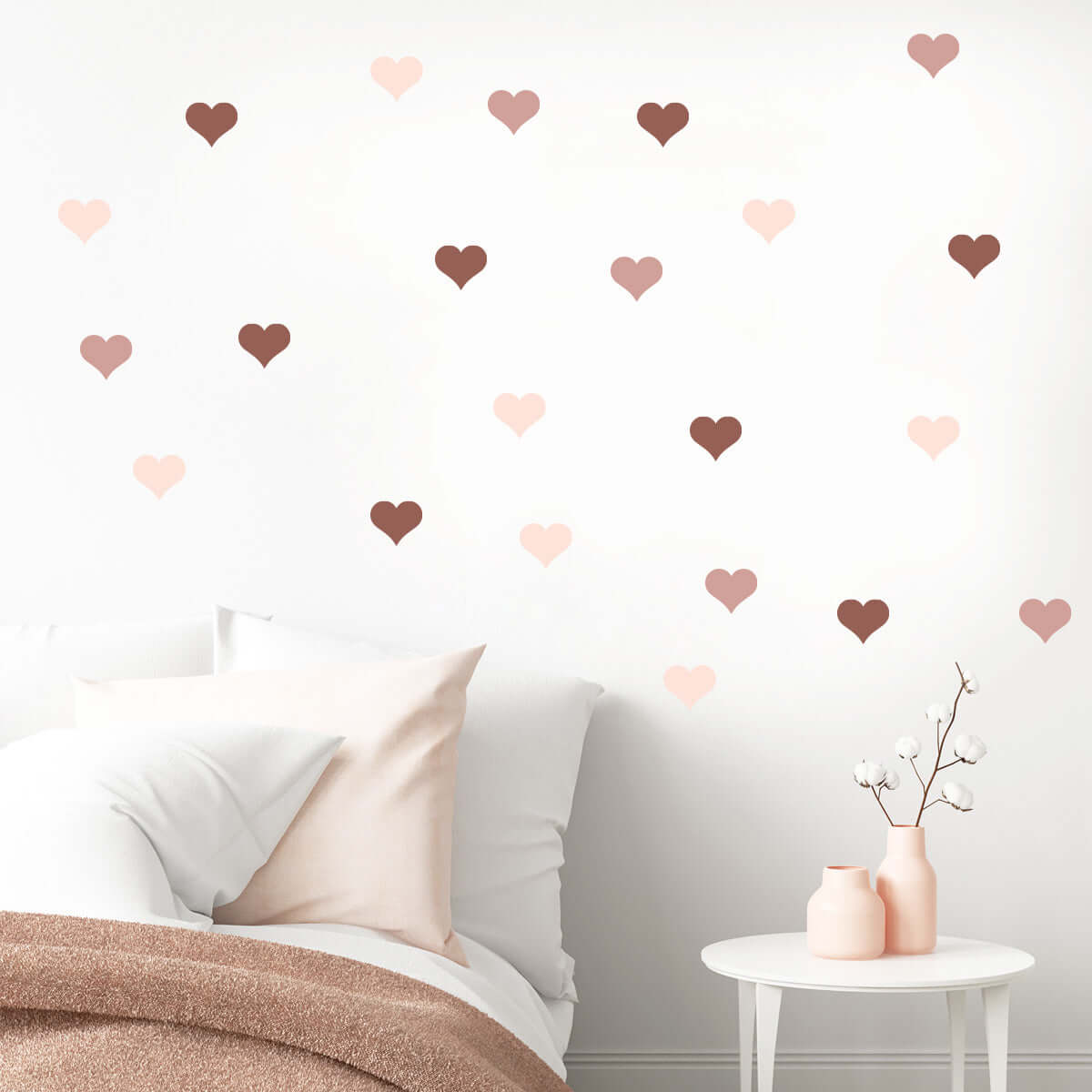 Väggdekor Hjärtan rosa - Dekortorget