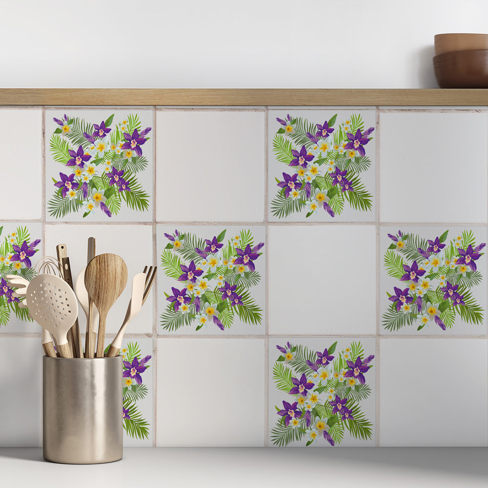 Kakeldekor tropical lila