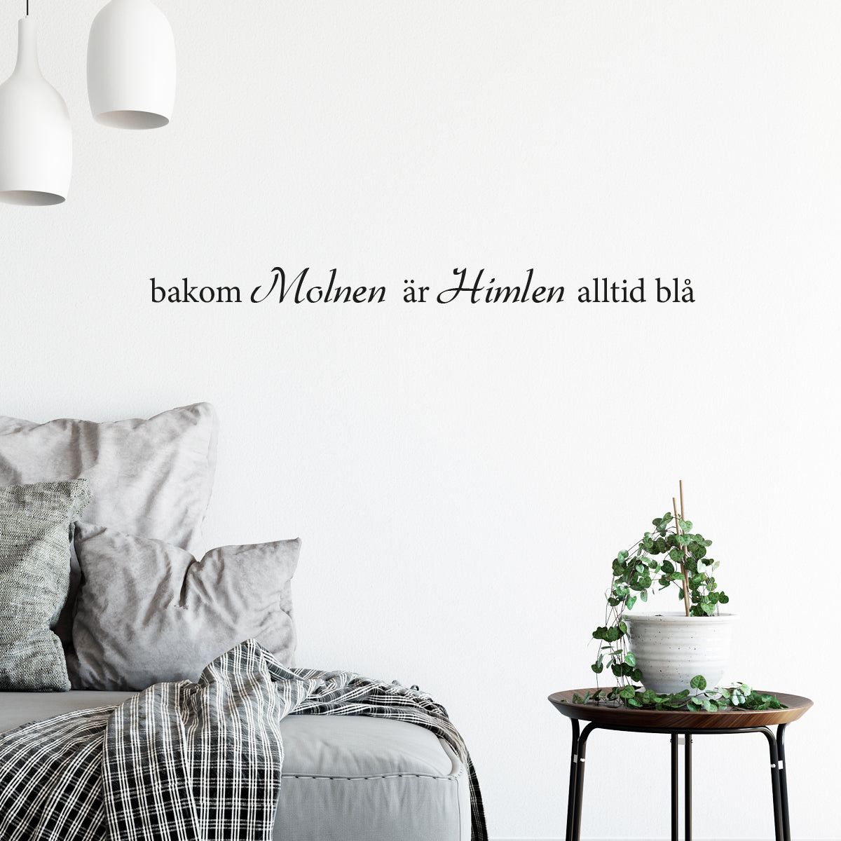 Väggord bakom molnen