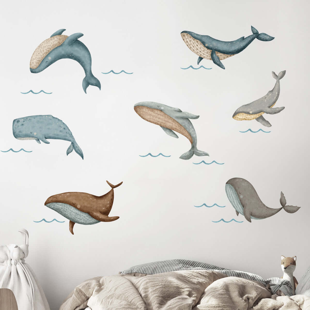 Väggdekor XL valar - Dekortorget