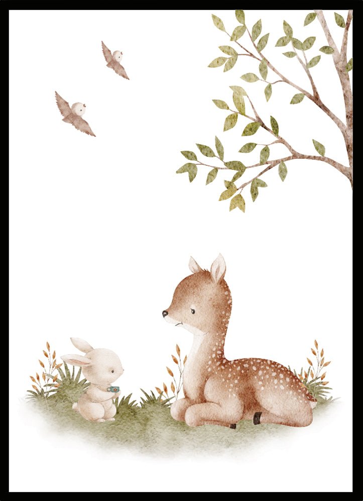 Poster Tea time rådjur - Dekortorget