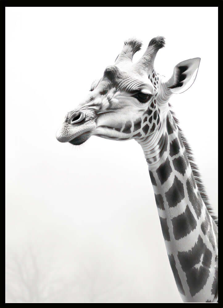 Poster Giraff B&W - Dekortorget