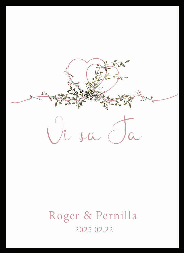 Bröllopstavla vi sa ja rosa - Dekortorget