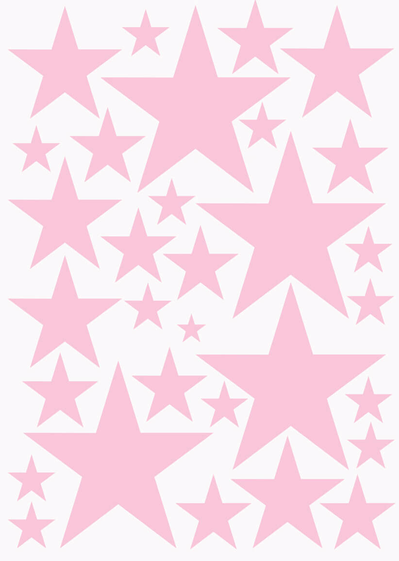 Väggdekor Stjärnor rosa - olika storlekar - Dekortorget