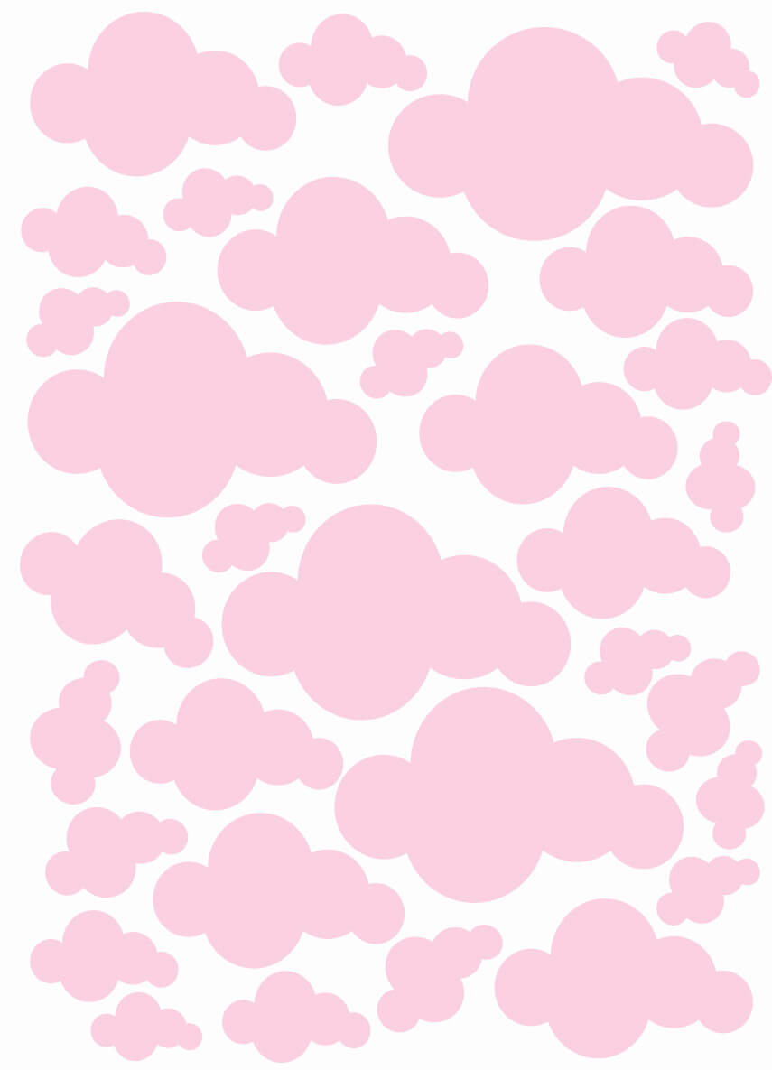 Väggdekor moln rosa - olika storlekar - Dekortorget