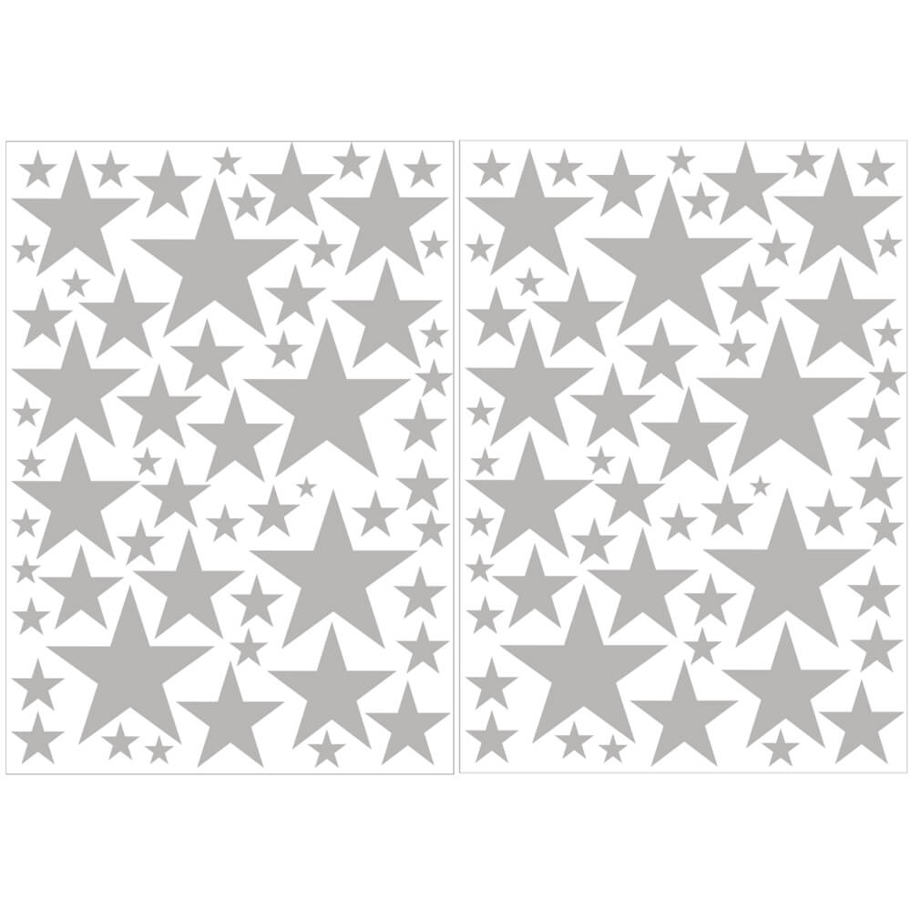 Väggdekor Stjärnor gråa - olika storlekar - Dekortorget