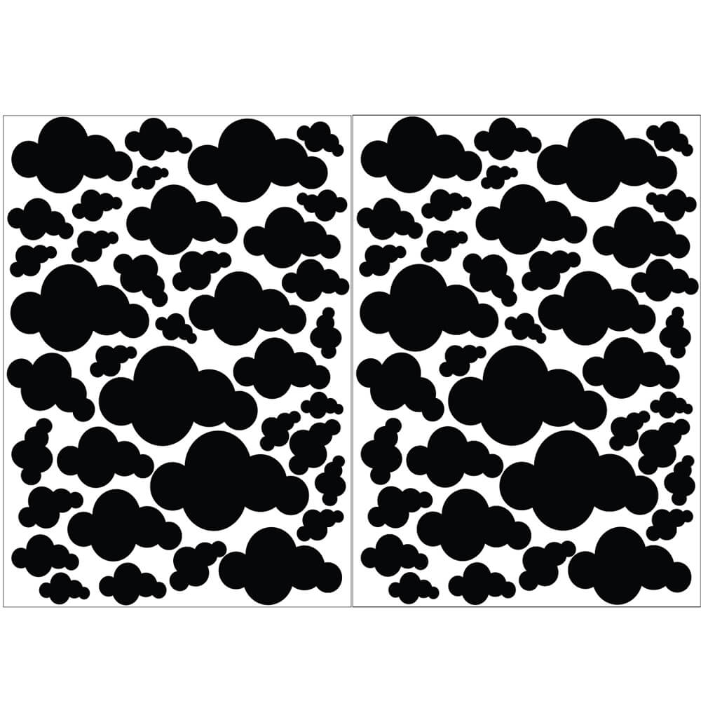 Väggdekor moln svart - olika storlekar - Dekortorget