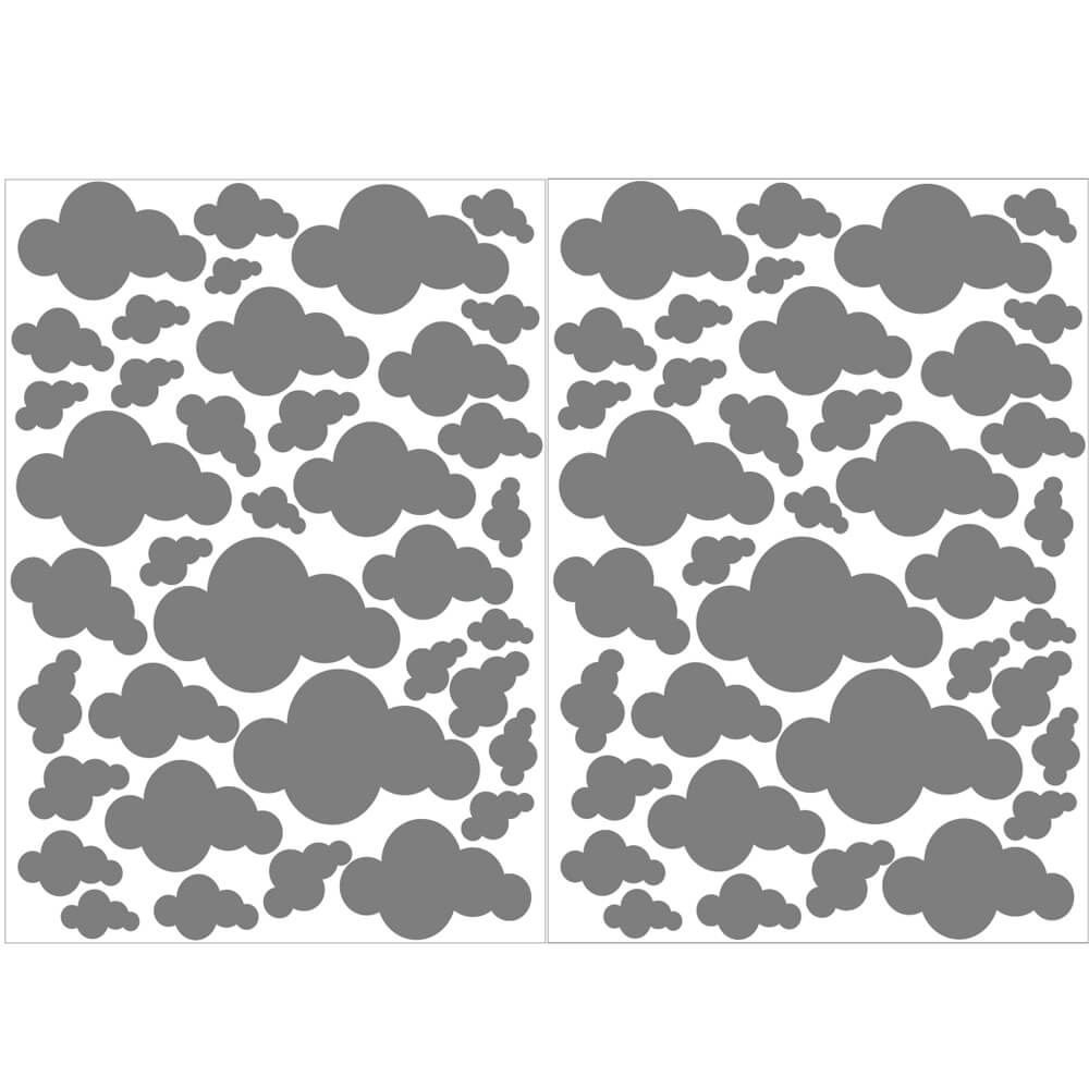 Väggdekor moln gråa - olika storlekar - Dekortorget