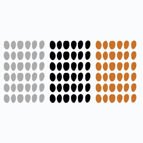 Väggdekor spots- Grå, svart & orange