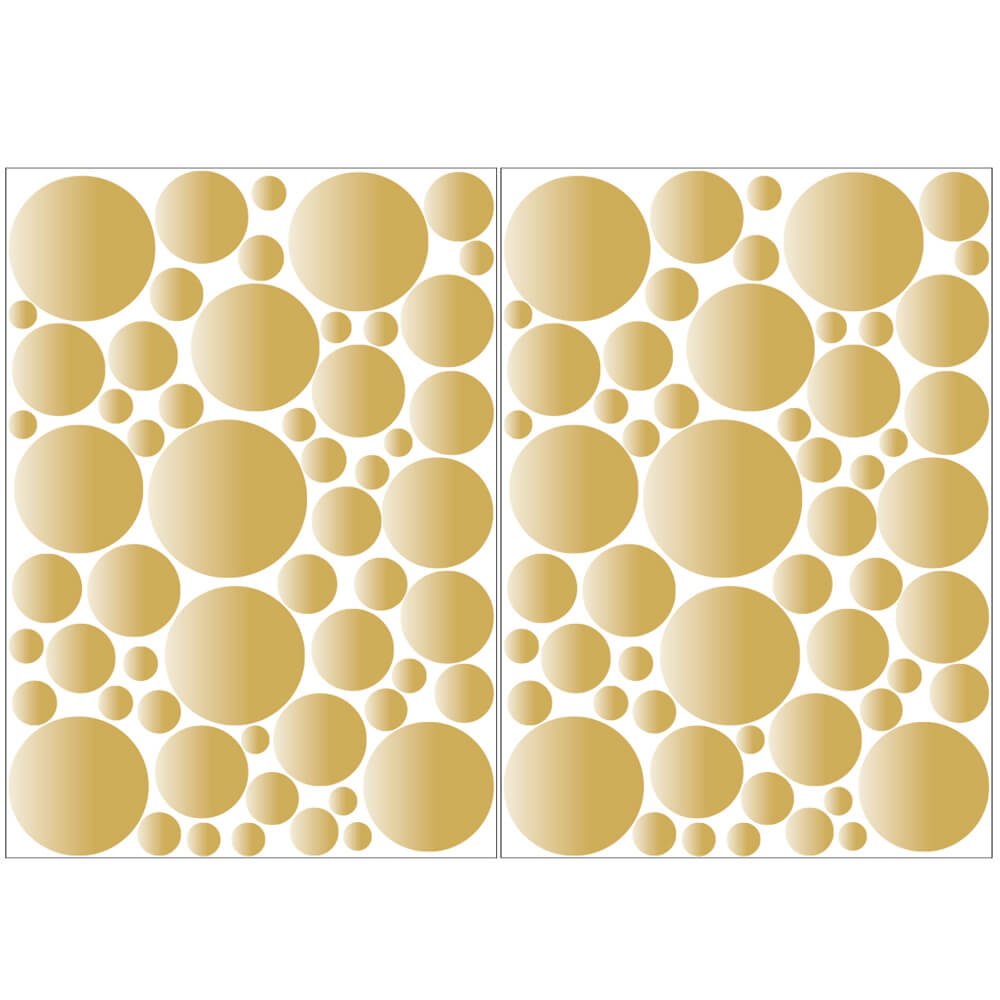 Väggdekor prickar guld - olika storlekar - Dekortorget