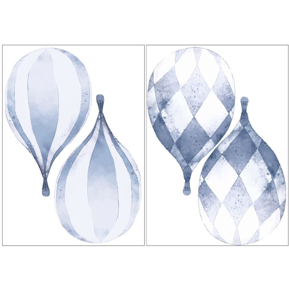 Väggdekor luftballonger blå - Dekortorget