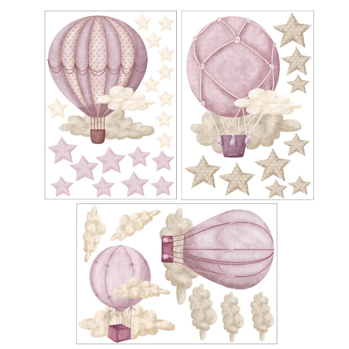 Väggdekor luftballonger rosa