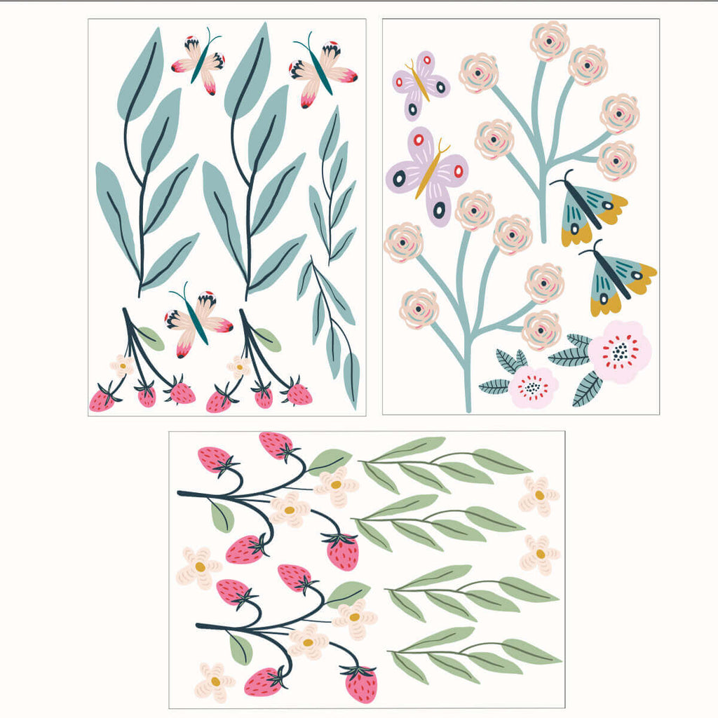 Väggdekor Blomsteräng retro