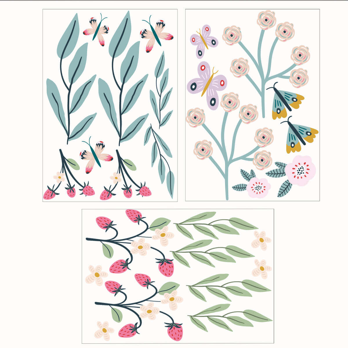 Väggdekor Blomsteräng retro