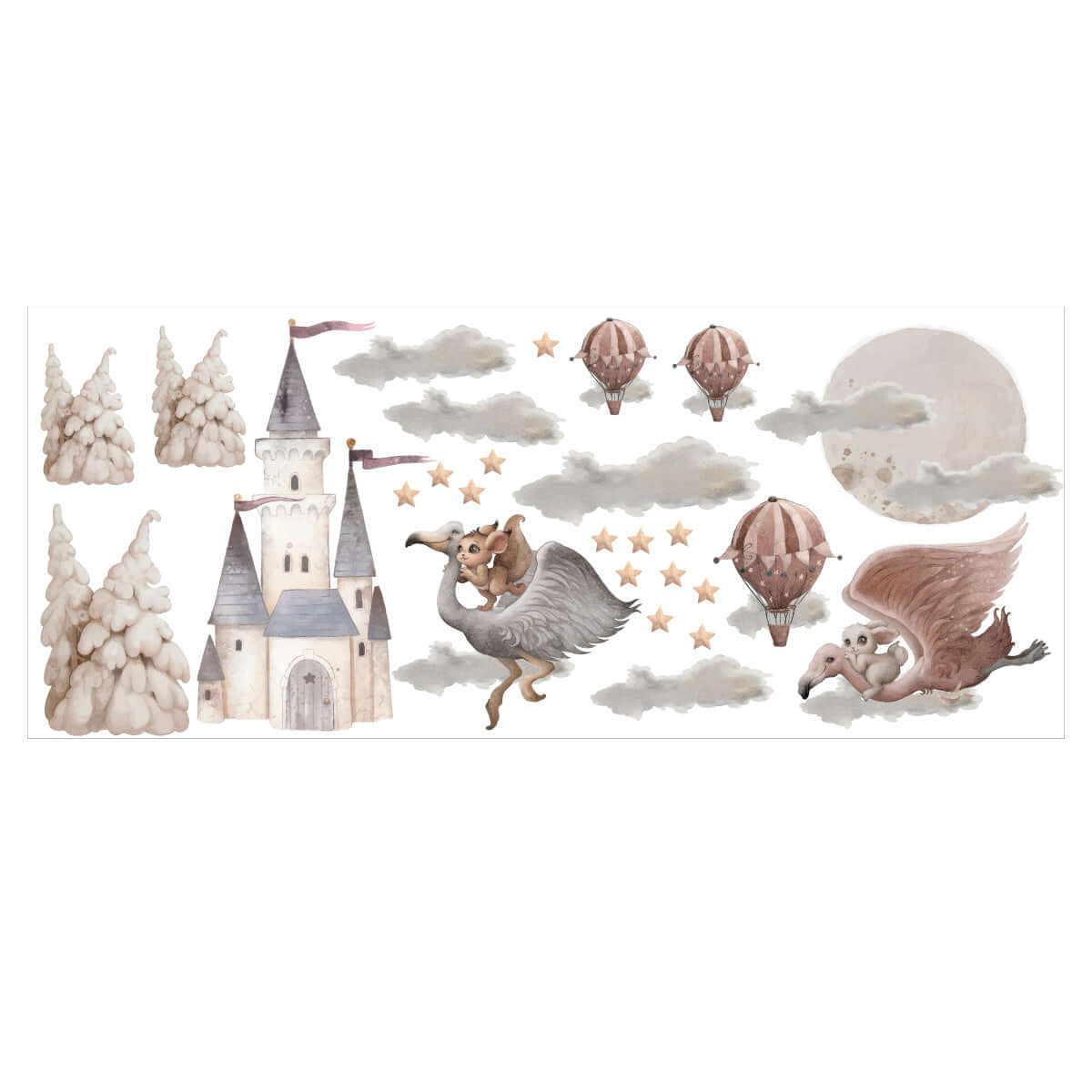 Väggdekor XL flying with friends - Dekortorget