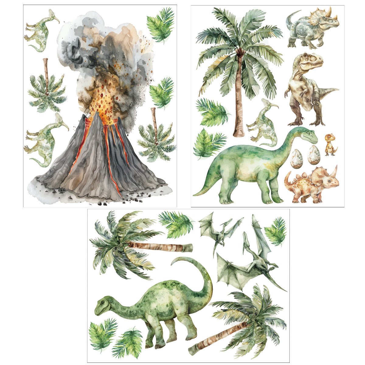 Väggdekor Dinosaurier & Vulkan XL - Dekortorget