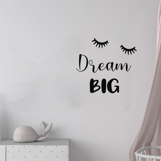 Väggord dream big sovande ögon - Dekortorget