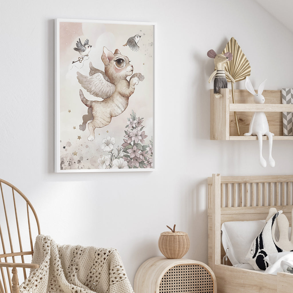 Poster flying cat