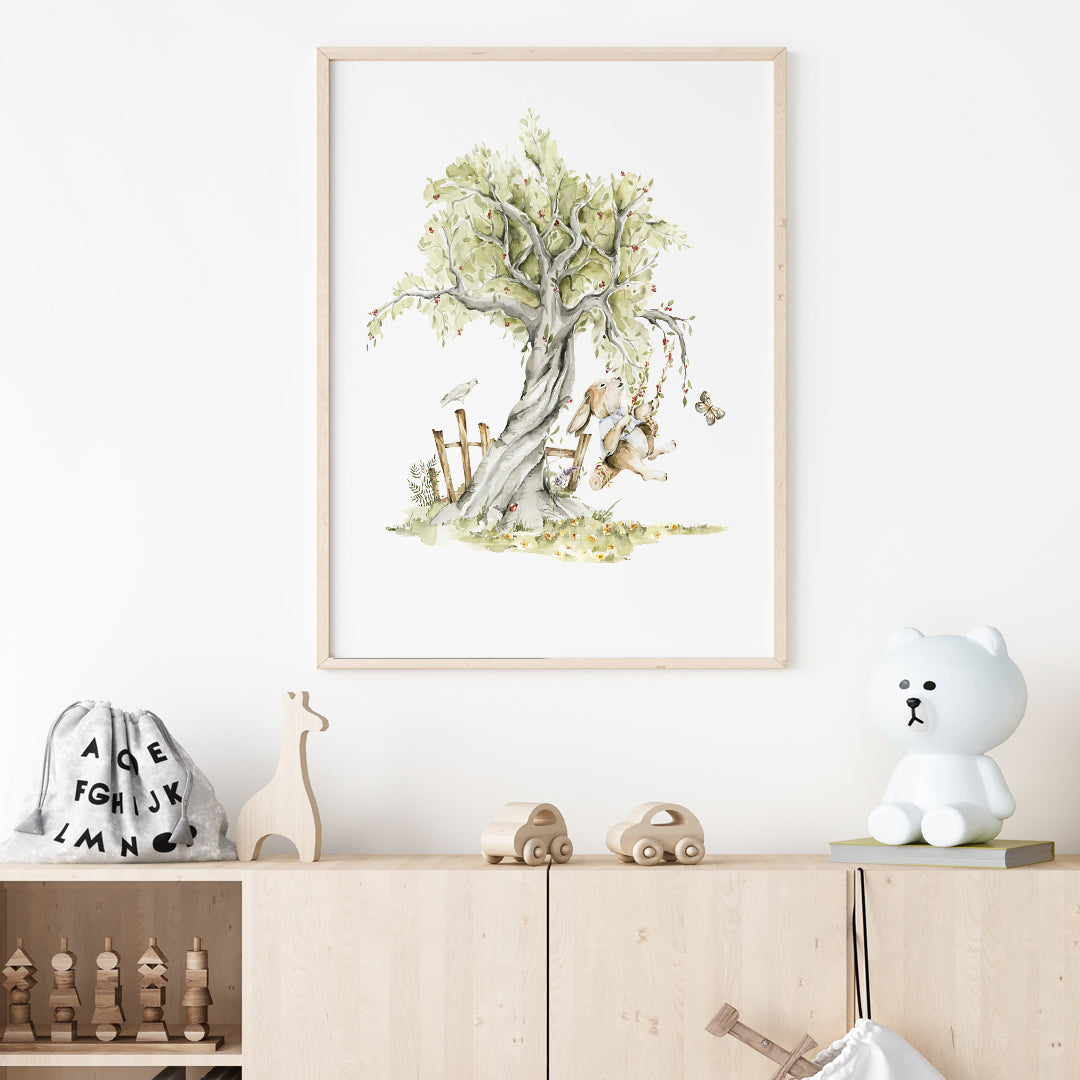 Poster Kanin på gunga
