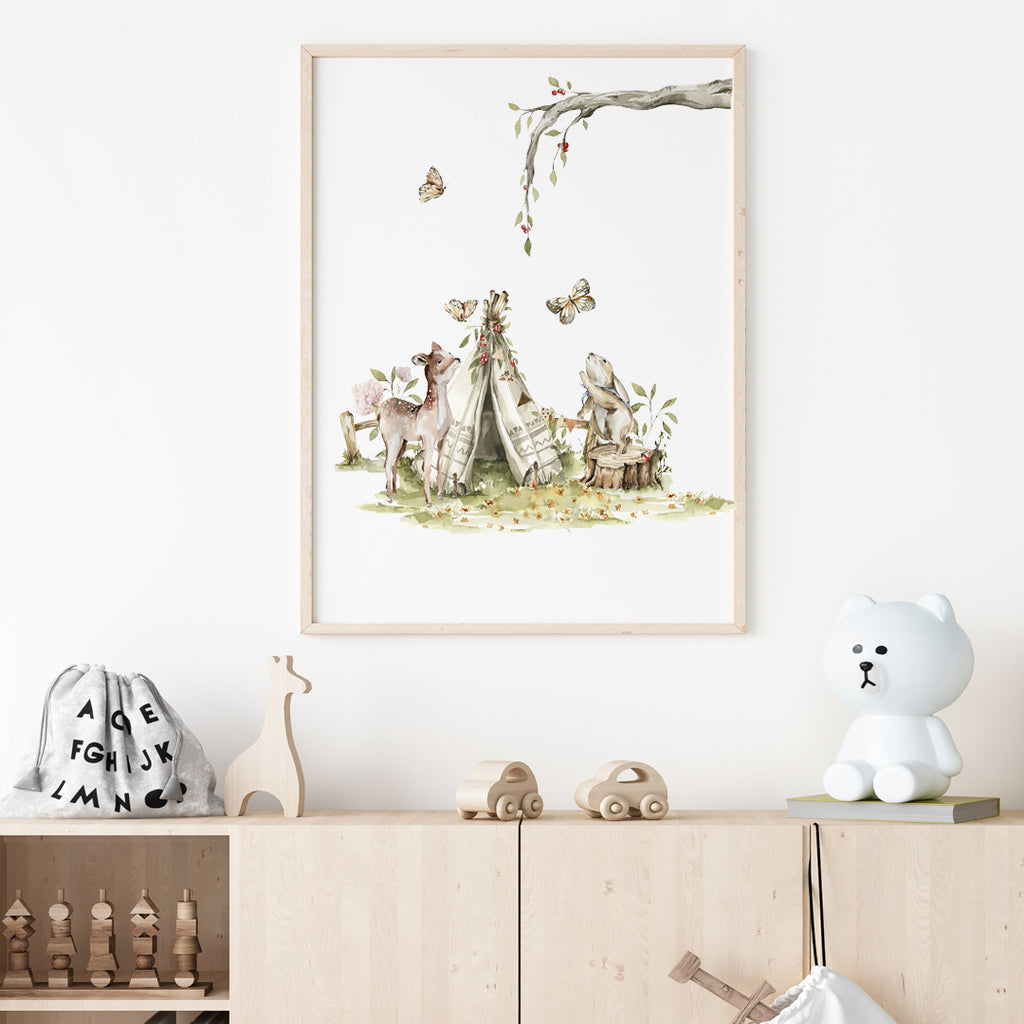 Poster Rådjur & Kanin