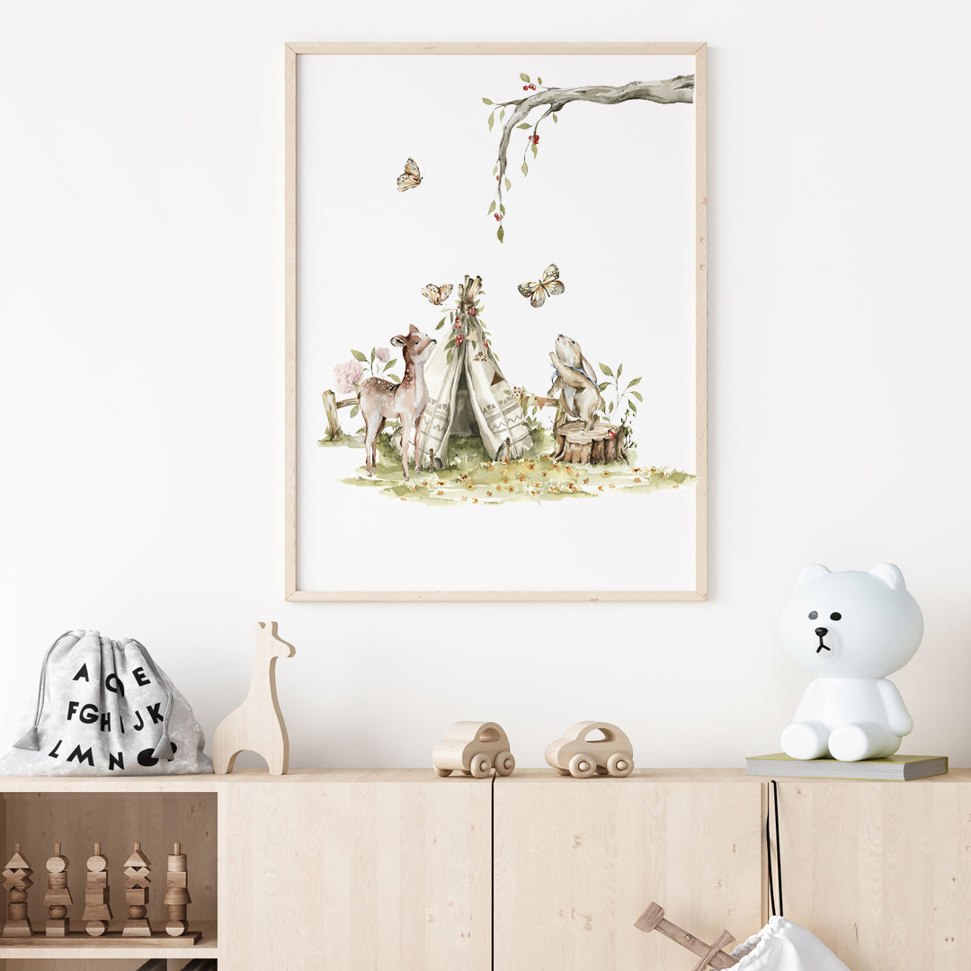 Poster Rådjur & Kanin