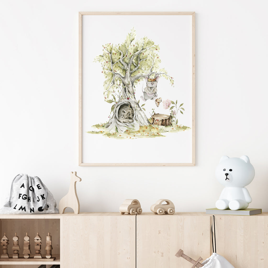 Poster Kanin i träd