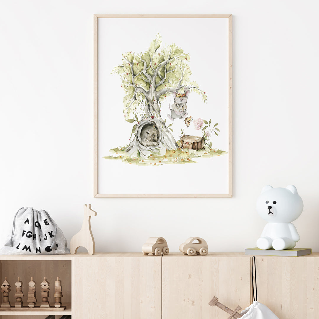 Poster Kanin i träd