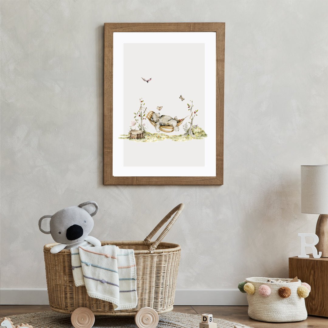 Poster Björn i hängmatta - Dekortorget