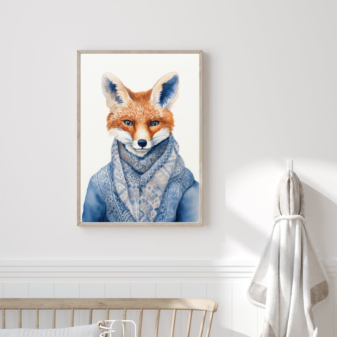 Poster Fox Blue - Dekortorget
