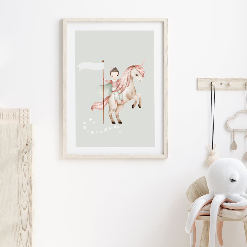 Poster Riddare & enhörning