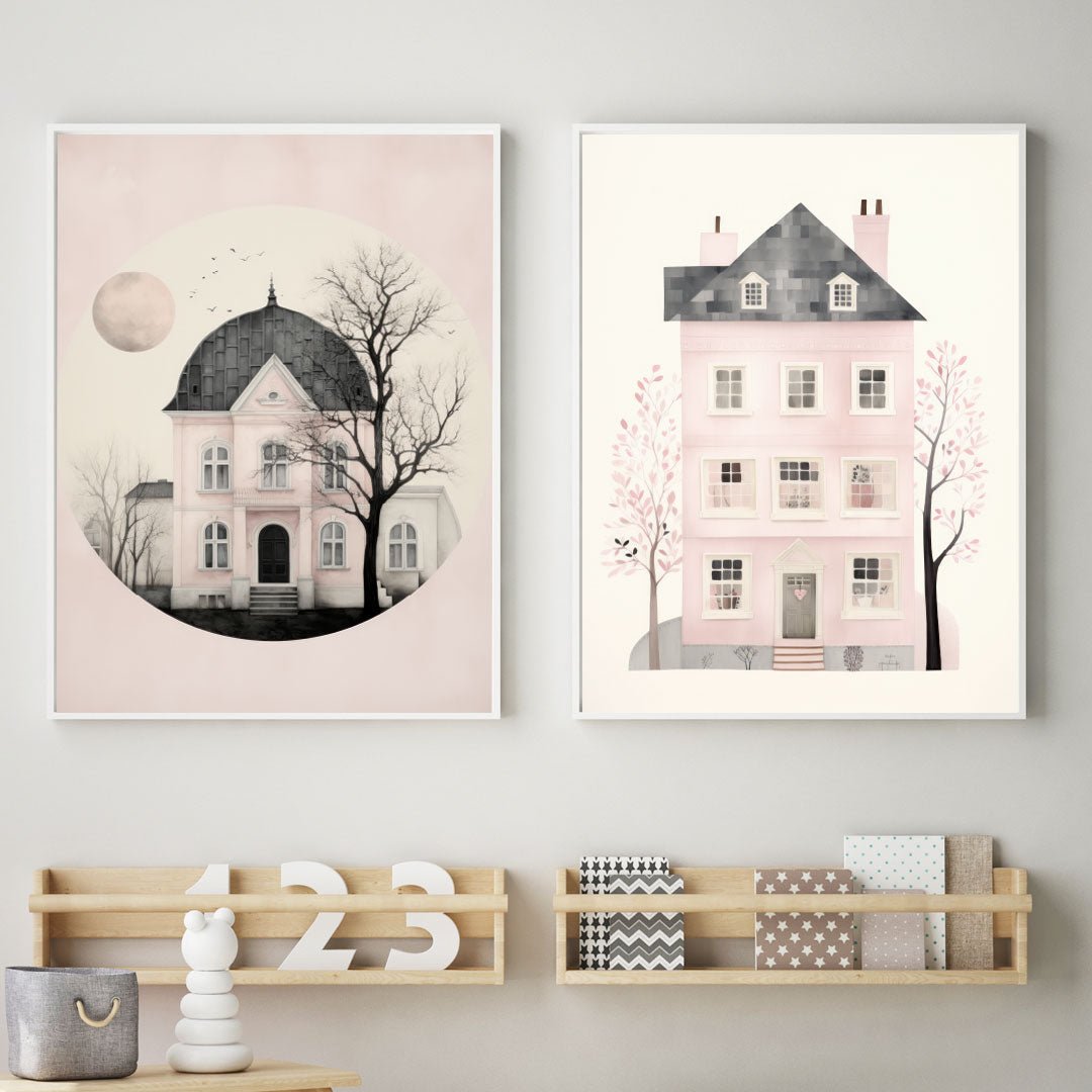 Poster hus rosa 2 - Dekortorget