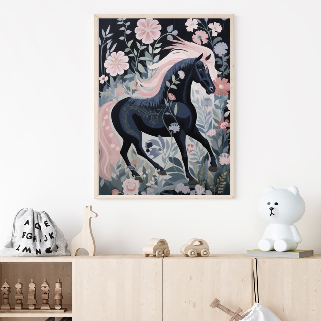 Poster häst svart - Dekortorget