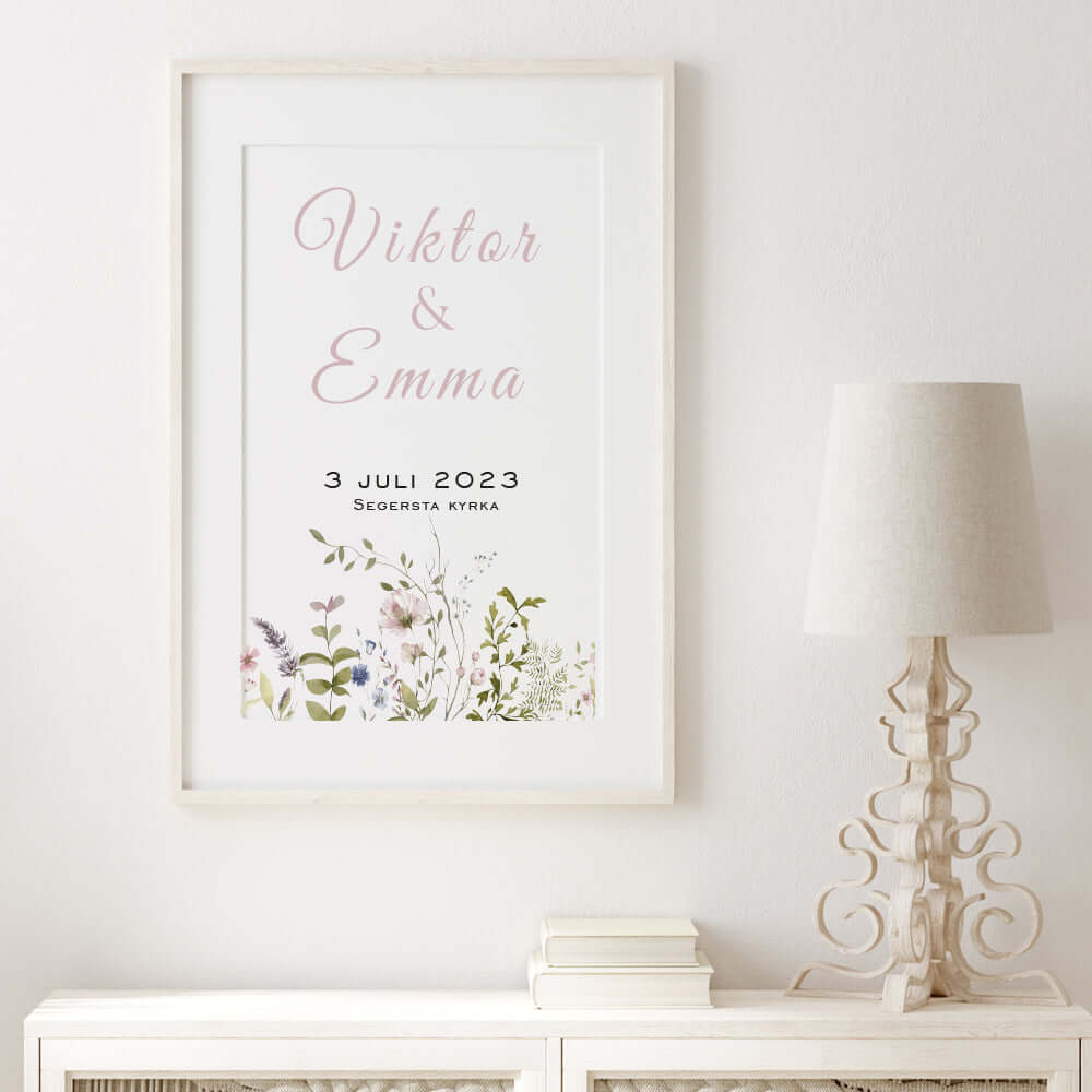 Bröllopstavla Blomsteräng - Dekortorget