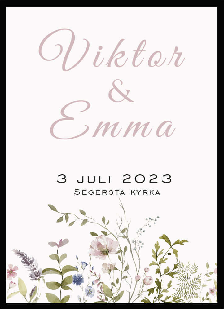 Bröllopstavla Blomsteräng - Dekortorget